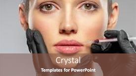  Presentation with cosmetic - Beautiful slide deck featuring young-caucasian-woman-getting-botox backdrop and a tawny brown colored foreground