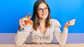  Presentation with awareness - Slide deck enhanced with young-caucasian-woman-holding-awareness background and a lemonade colored foreground