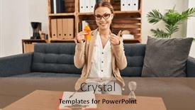  Presentation with awareness - PPT layouts enhanced with young-caucasian-woman-holding-awareness background and a coral colored foreground