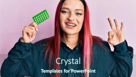  Presentation with control - Audience pleasing slide set consisting of young-caucasian-woman-holding-birth backdrop and a ocean colored foreground