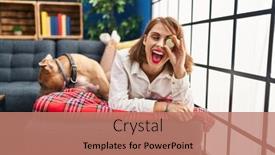  Presentation with bitcoin - Theme enhanced with young-caucasian-woman-holding-bitcoin background and a coral colored foreground