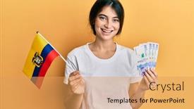  Presentation with colombia - Presentation design having young-caucasian-woman-holding-colombia background and a yellow colored foreground