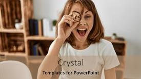  Presentation with cookie - Presentation enhanced with young-caucasian-woman-holding-cookie background and a coral colored foreground