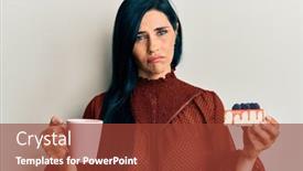  Presentation with cup cake - Amazing slides having young-caucasian-woman-holding-cup backdrop and a tawny brown colored foreground
