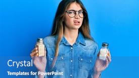  Presentation with salt - Theme featuring young-caucasian-woman-holding-salt background and a teal colored foreground