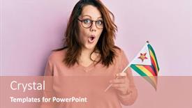  Presentation with lactation young woman breastfeeding - Presentation design enhanced with young-caucasian-woman-holding-zimbabwe background and a coral colored foreground