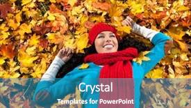  Presentation with clothing - Cool new theme with young caucasian woman in warm backdrop and a teal colored foreground