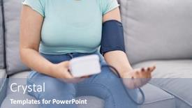  Presentation with pulse - PPT layouts enhanced with young-caucasian-woman-measuring-pulse background and a  colored foreground