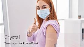  Presentation with aid - Presentation theme consisting of young-caucasian-woman-patient-wearing background and a lemonade colored foreground