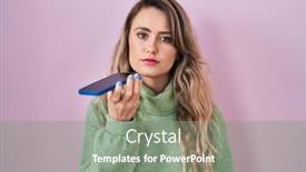  Presentation with voice therapy - Slide deck enhanced with young-caucasian-woman-sending background and a  colored foreground