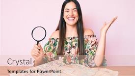  Presentation with city map - Cool new theme with young-caucasian-woman-sitting backdrop and a lemonade colored foreground