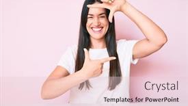  Presentation with tshirt - Slides featuring young-caucasian-woman-sitting background and a lemonade colored foreground