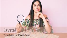  Presentation with city map - Audience pleasing PPT theme consisting of young-caucasian-woman-sitting backdrop and a coral colored foreground