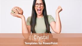  Presentation with desk - Amazing slides having young-caucasian-woman-sitting backdrop and a coral colored foreground