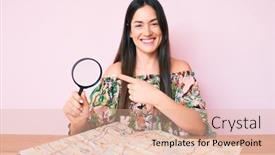  Presentation with city map - Slide deck enhanced with young-caucasian-woman-sitting background and a coral colored foreground