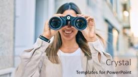  Presentation with new opportunity - Slides consisting of young-caucasian-woman-smiling-happy background and a mint green colored foreground