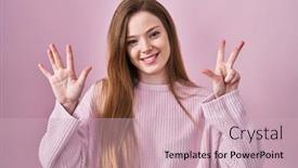  Presentation with woman praying over bible - Slide deck featuring young-caucasian-woman-standing-over background and a soft green colored foreground