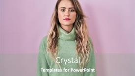  Presentation with pink simple - Presentation with young-caucasian-woman-standing-over background and a gray colored foreground