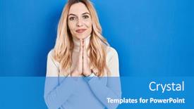  Presentation with forgiveness - PPT layouts consisting of young-caucasian-woman-standing-over background and a teal colored foreground