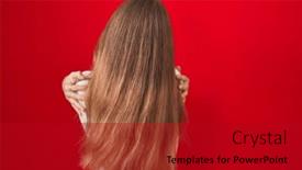  Presentation with self love - Slide deck consisting of young-caucasian-woman-standing-over background and a crimson colored foreground