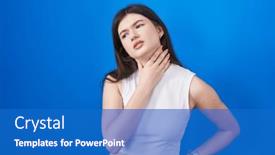  Presentation with infection - Theme having young-caucasian-woman-standing-over background and a teal colored foreground