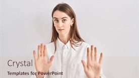  Presentation with forbidden - Presentation featuring young-caucasian-woman-standing-over background and a lemonade colored foreground