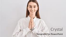  Presentation with forgiveness - Presentation theme with young-caucasian-woman-standing-over background and a lemonade colored foreground