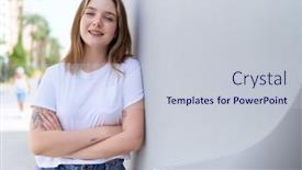  Presentation with street - Slide set consisting of young-caucasian-woman-standing background and a lemonade colored foreground