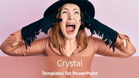  Presentation with barber - Cool new presentation design with young-caucasian-woman-wearing-barber backdrop and a coral colored foreground