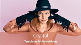  Presentation with barber - Slide set featuring young-caucasian-woman-wearing-barber background and a coral colored foreground