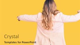  Presentation with self care - PPT theme consisting of young-caucasian-woman-wearing-business background and a yellow colored foreground
