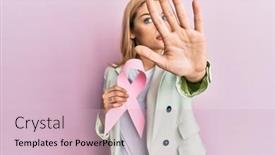  Presentation with pink business - Colorful slide set enhanced with young-caucasian-woman-wearing-business backdrop and a soft green colored foreground