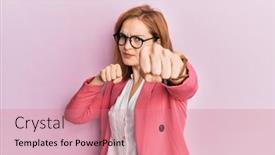 Presentation with violence woman - Audience pleasing theme consisting of young-caucasian-woman-wearing-business backdrop and a coral colored foreground