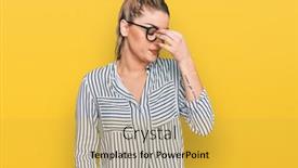  Presentation with frustration - PPT layouts having young-caucasian-woman-wearing-business background and a yellow colored foreground