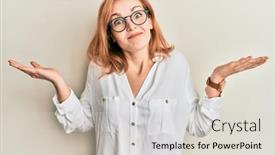  Presentation with idea - Slide set with young-caucasian-woman-wearing-casual background and a lemonade colored foreground