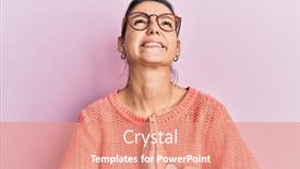  Presentation with praying hands - Slides enhanced with young-caucasian-woman-wearing-casual background and a coral colored foreground