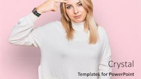  Presentation with acne woman - Colorful slide deck enhanced with young-caucasian-woman-wearing-casual backdrop and a lemonade colored foreground