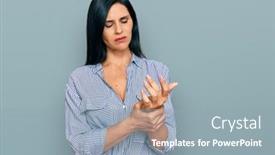  Presentation with arthritis - Audience pleasing slides consisting of young-caucasian-woman-wearing-casual backdrop and a light blue colored foreground