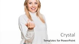  Presentation with winter - Cool new PPT layouts with young-caucasian-woman-wearing-casual backdrop and a white colored foreground