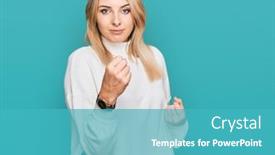  Presentation with fight - Audience pleasing slide deck consisting of young-caucasian-woman-wearing-casual backdrop and a teal colored foreground