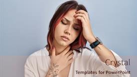  Presentation with fever - Presentation with young-caucasian-woman-wearing-casual background and a coral colored foreground