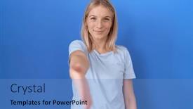  Presentation with blue handshake - 