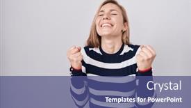  Presentation with navy - Theme featuring young-caucasian-woman-wearing-casual background and a  colored foreground