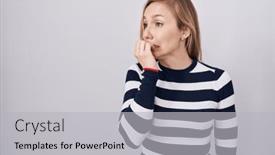  Presentation with navy - PPT layouts consisting of young-caucasian-woman-wearing-casual background and a light gray colored foreground