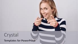  Presentation with navy - Slides enhanced with young-caucasian-woman-wearing-casual background and a light gray colored foreground