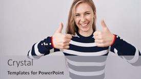  Presentation with navy - PPT theme with young-caucasian-woman-wearing-casual background and a  colored foreground