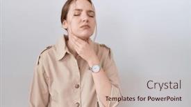  Presentation with casual young people - Presentation theme having young-caucasian-woman-wearing-casual background and a soft green colored foreground