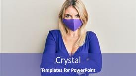  Presentation with covid - Presentation design having young-caucasian-woman-wearing-covid background and a ocean colored foreground