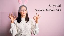  Presentation with cute - Colorful slide set enhanced with young-caucasian-woman-wearing-cute backdrop and a lemonade colored foreground