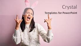  Presentation with rock star - Slide set enhanced with young-caucasian-woman-wearing-cute background and a lemonade colored foreground